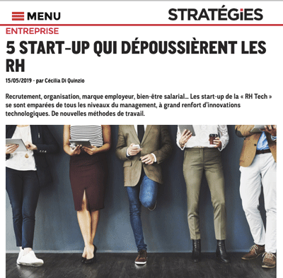 Le magazine Stratégies met à l'honneur 5 startups RH Tech - revue de presse en ligne